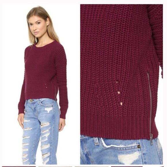 360 SWEATER Milan Side-Zip Cable-Knit Sweater - Picture 1 of 7
